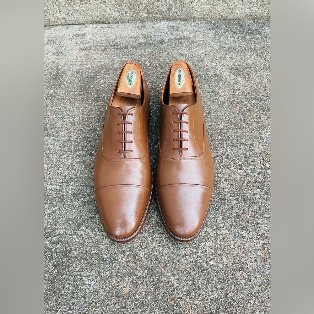 Like New Paul Stuart Brown Oxford Shoes Made By Edward Green - Picture 6 of 10